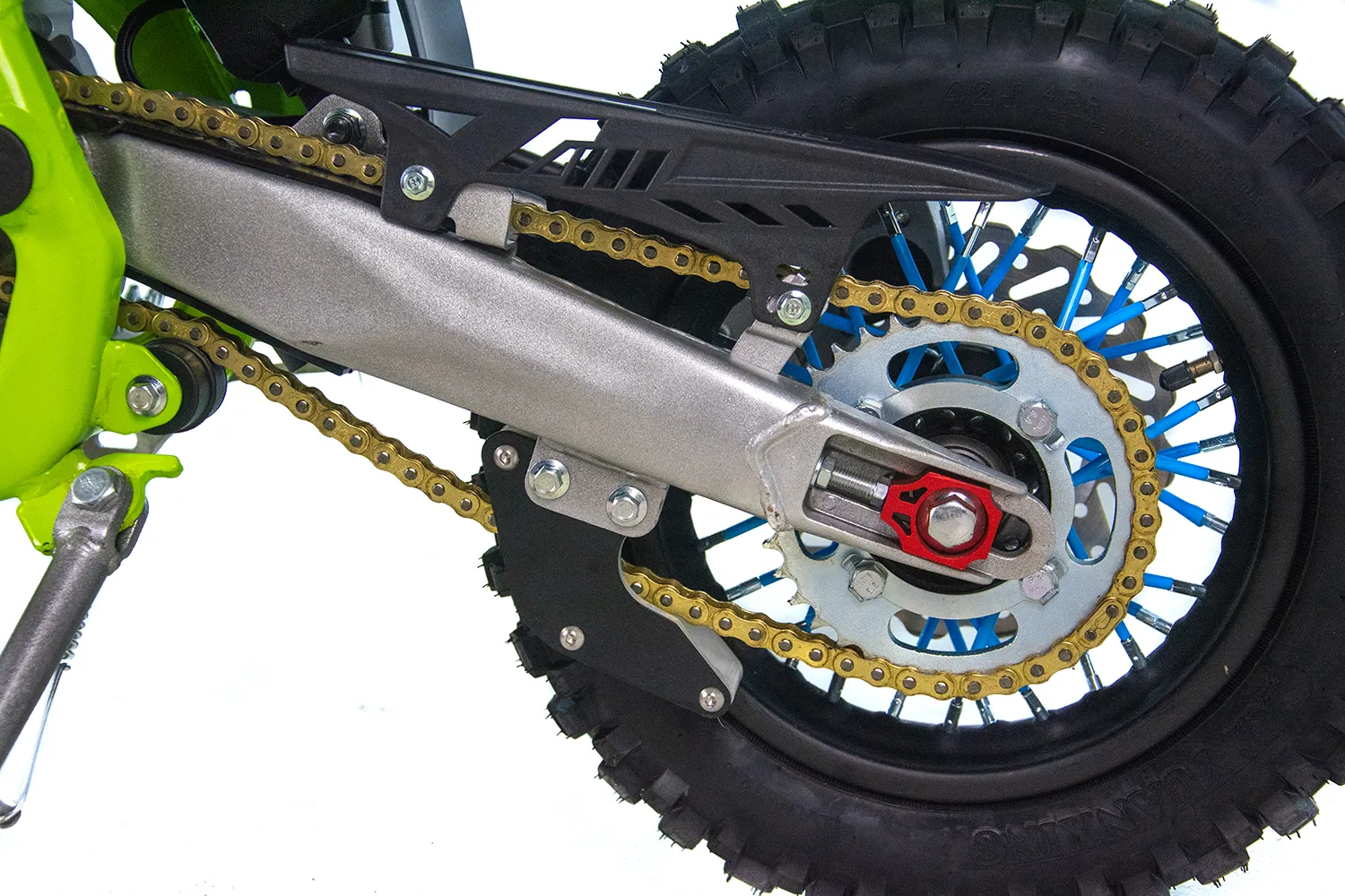 Motocicleta Enduro/Cross Asix XB28 125cc, 4T, roti 14"/12", cu far, pornire electromotor/picior, culoare lime/albastru [18]