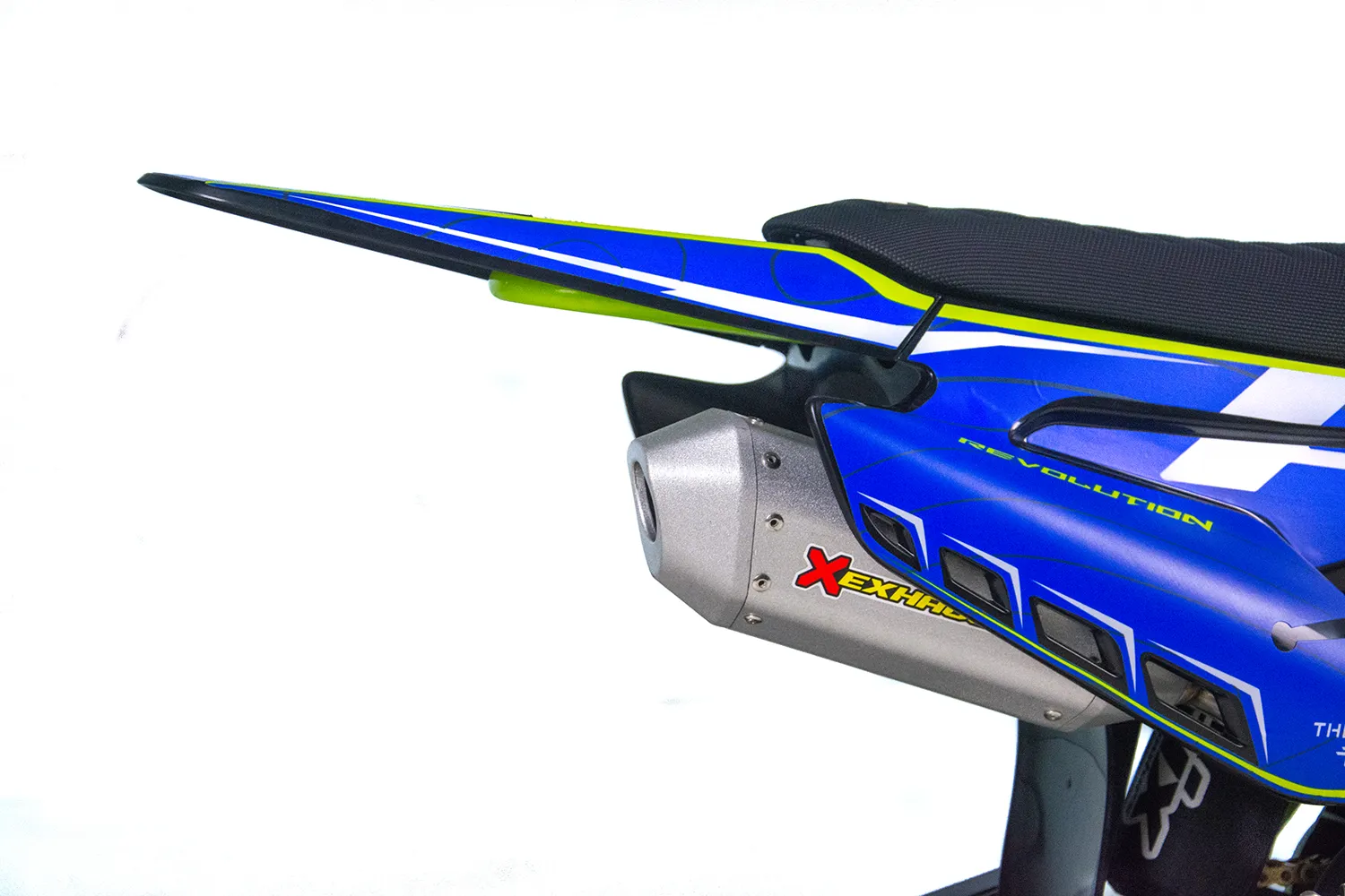 Motocicleta Enduro/Cross Asix XB28 125cc, 4T, roti 14"/12", cu far, pornire electromotor/picior, culoare lime/albastru [15]