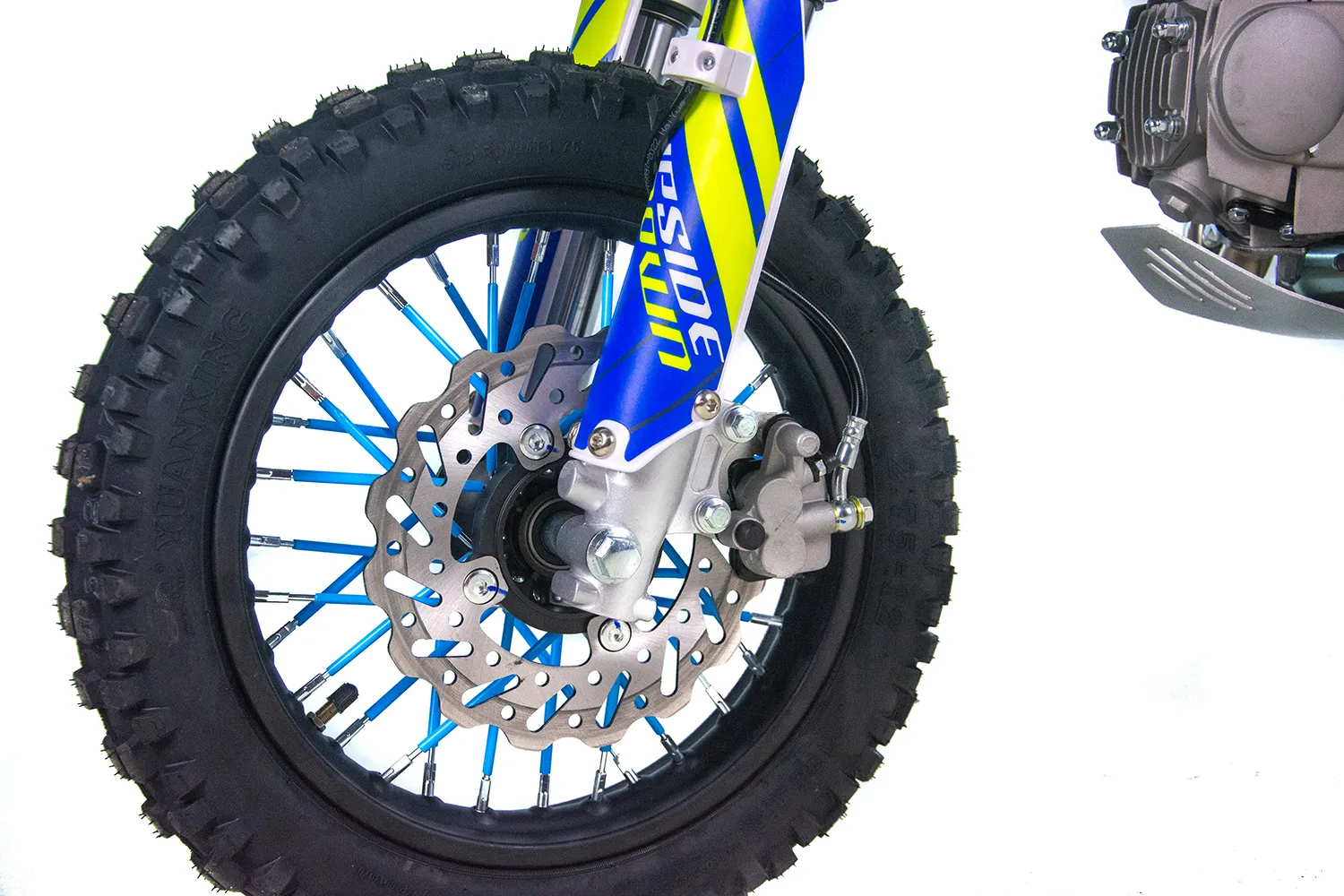 Motocicleta Enduro/Cross Asix XB28 125cc, 4T, roti 14"/12", cu far, pornire electromotor/picior, culoare lime/albastru [19]