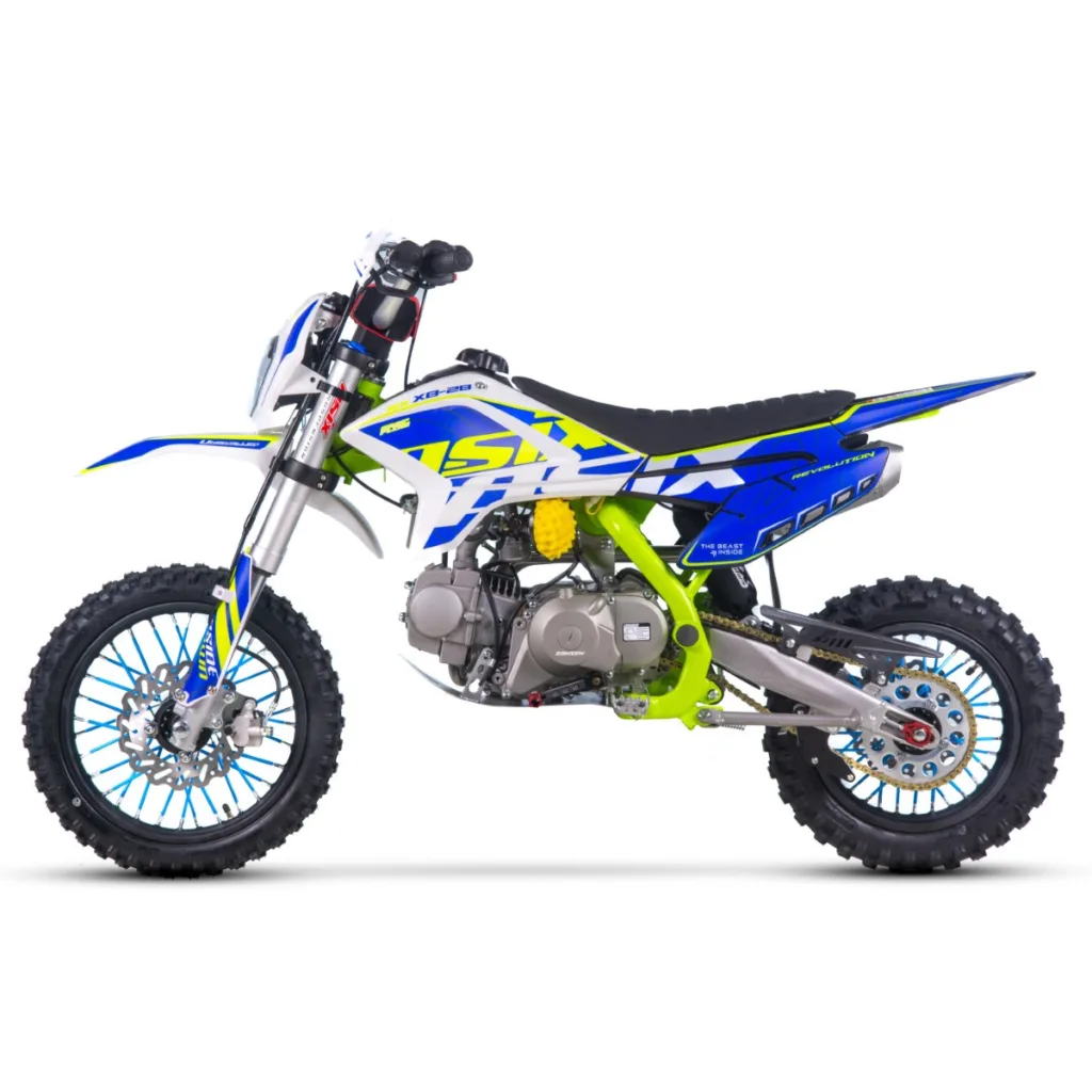 Motocicleta Enduro/Cross Asix XB28 110cc,roti 14/12, automat, pornire electrica, far, culoare lime/albastru [4]