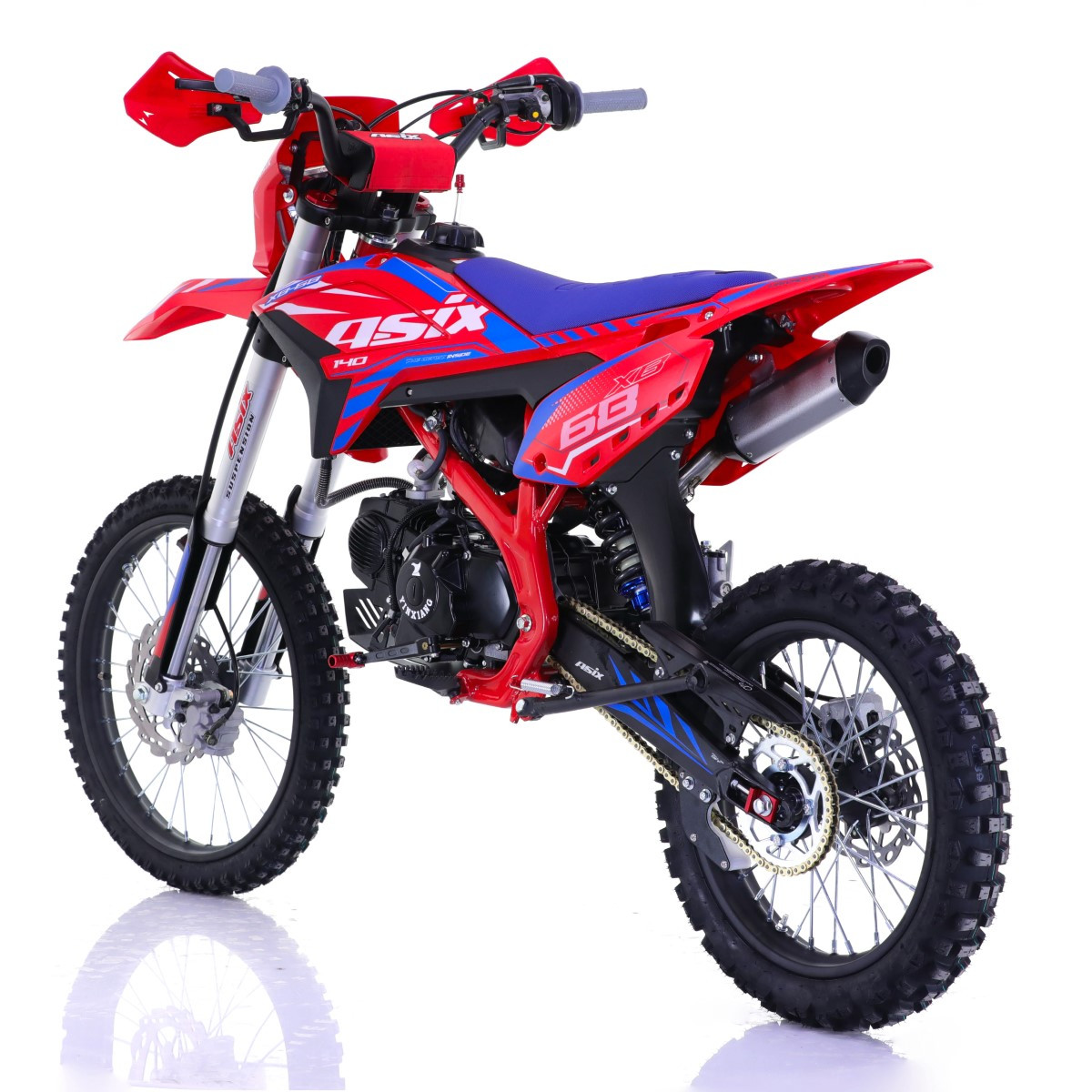 Motocicleta Enduro/Cross Asix XB68,140CC, 4T, roti 19"/16", pornire electromotor, culoare rosu/albastru [5]