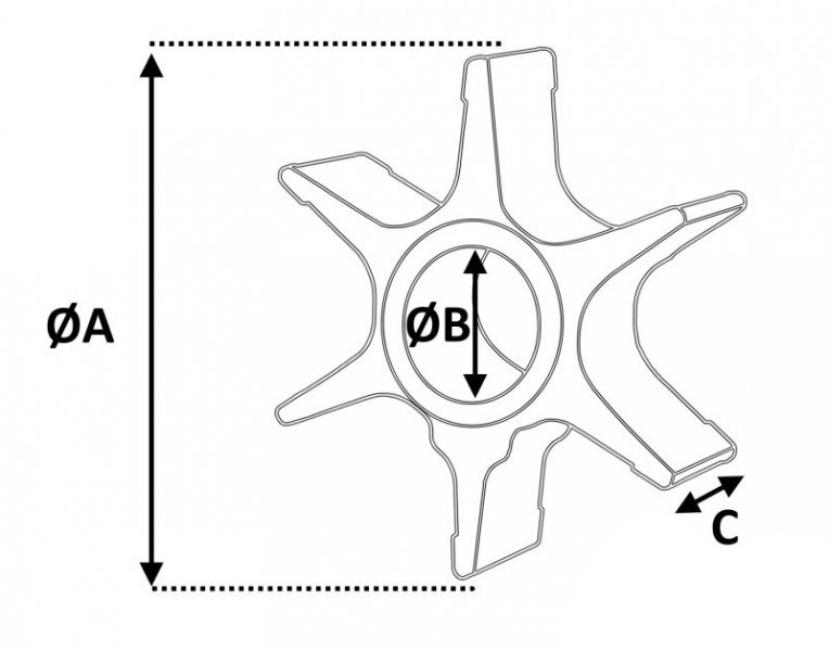 Paleta pompa apa pentru barca, Yamaha 6G0/694-44352-00 [1]