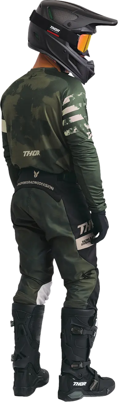 Pantaloni atv/cross Thor Launchmode Bleach, culoare negru/verde army, marime 36 [5]