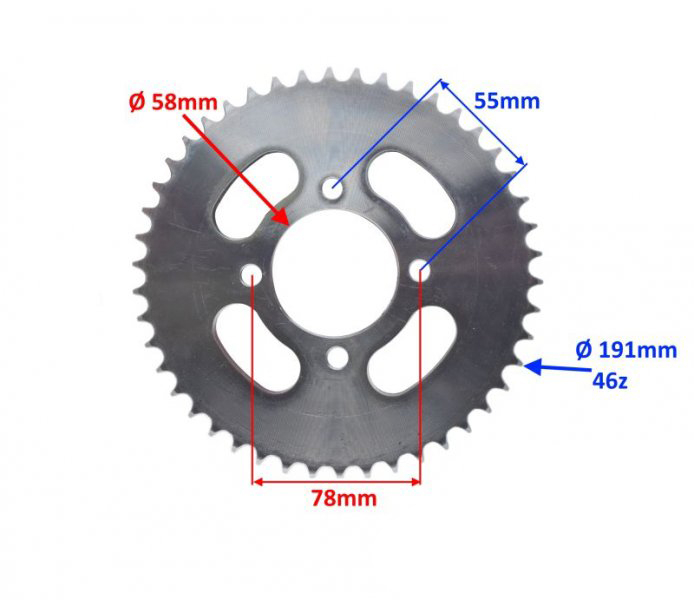Pinion spate transmisie 46 dinti, pas 428 Junak 905 [1]