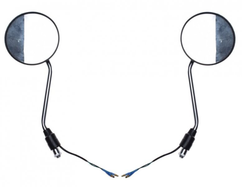 Set 2 oglinzi moto/atv rotunde cu semnalizari, M10x1.25, culoare negru [1]