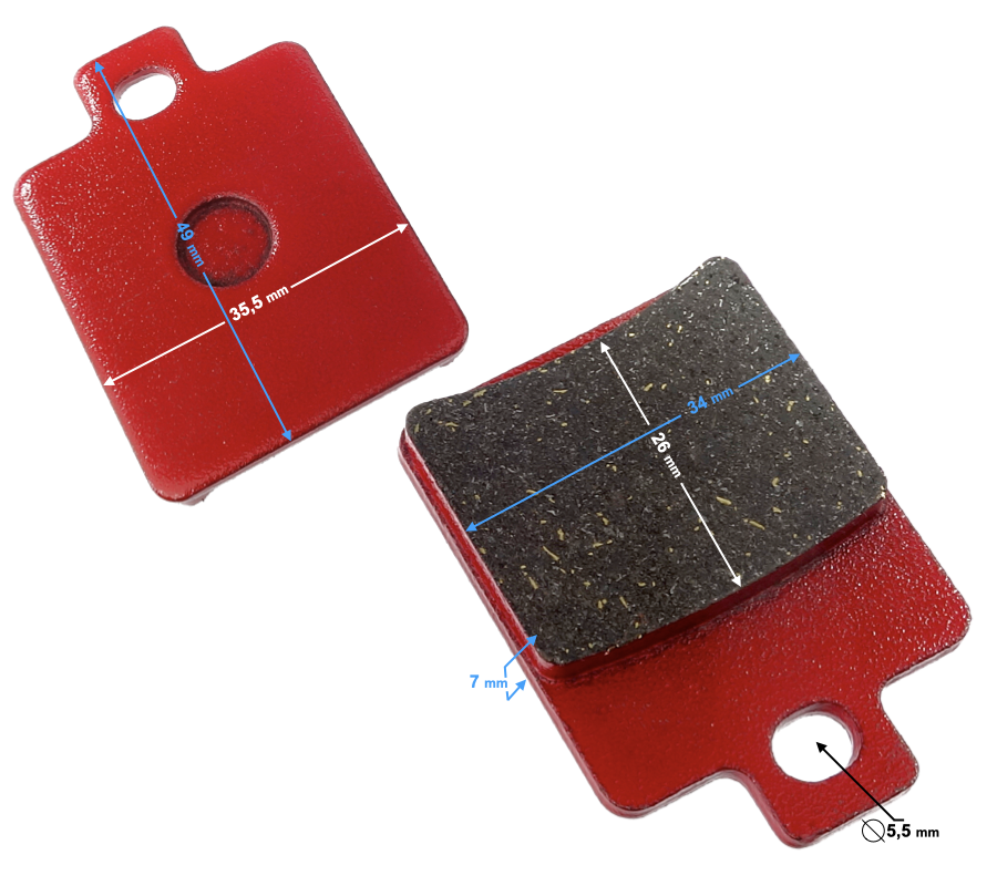 Set 2 placute frana moto/atv 35.5x49mm [1]