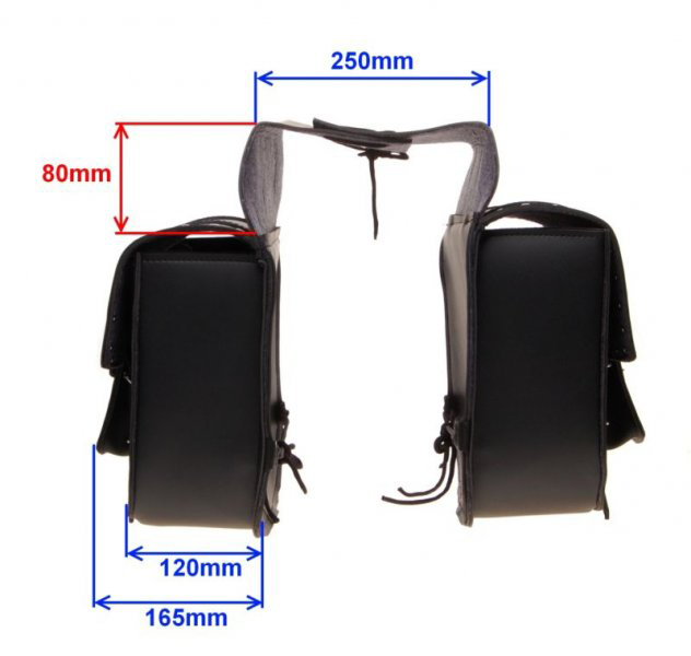 Set genti laterale Chopper, cu capse, curele din piele naturala [3]