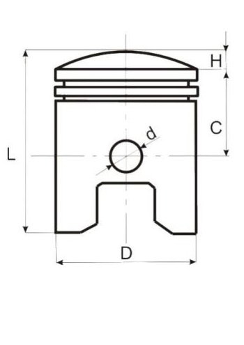 Set piston si segmenti Yamaha YZF125R 52,00 mm [1]