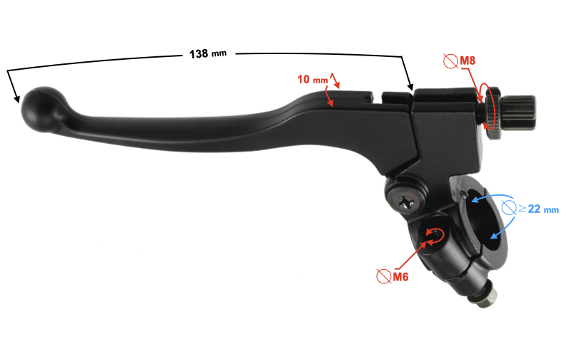 Suport si maneta ambreiaj cross 110/125/200/250cc [2]
