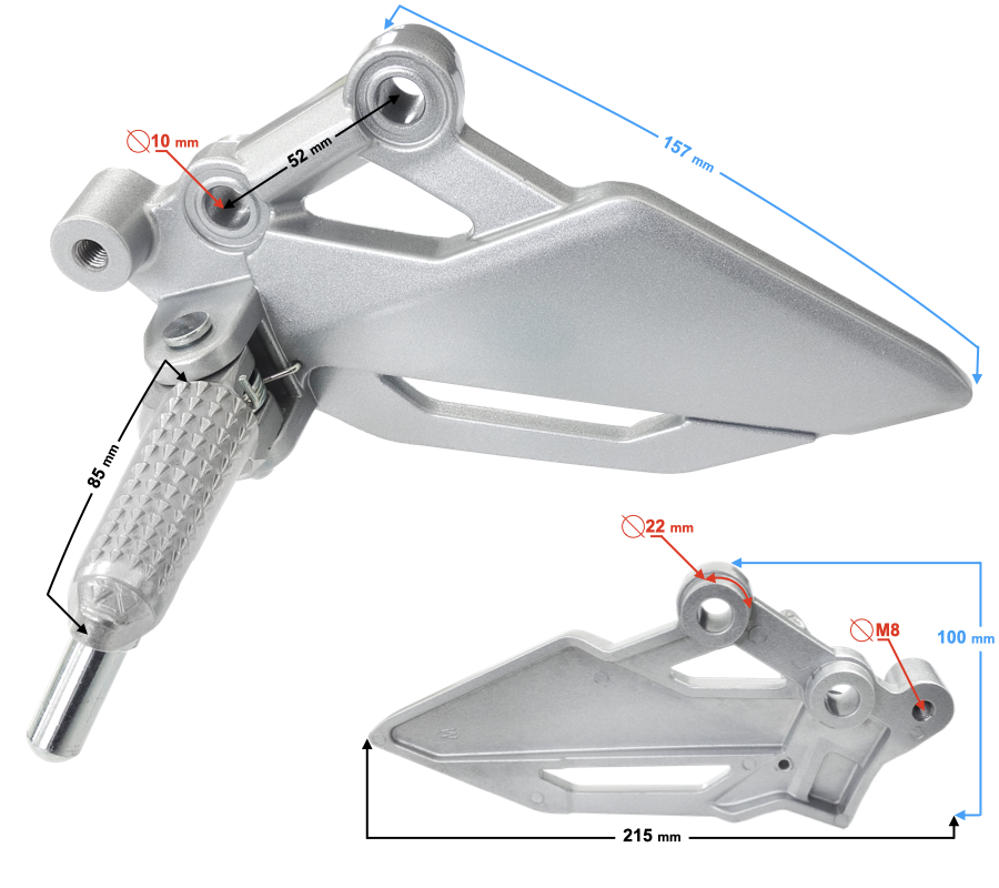 Suport si scarita pilot SX fata Barton Blade-R125 [2]