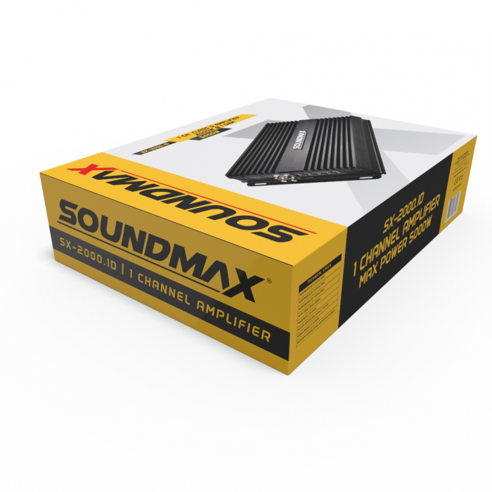 Amplificator auto SOUNDMAX SX2000.1D, monobloc, clasa D, 2000W [2]