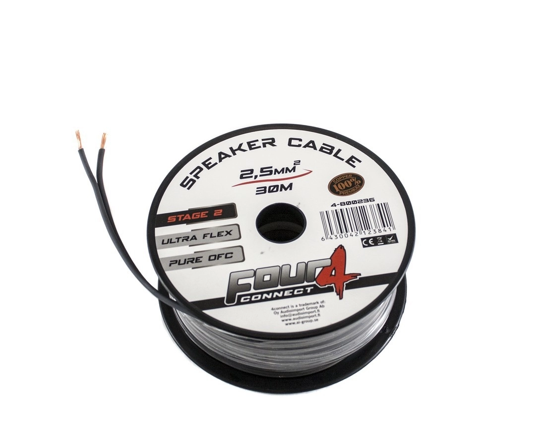 Cablu boxe Four Connect, 4-800236, Stage 2, Rola 30 M, 2 x 2.5 mm2, OFC [2]