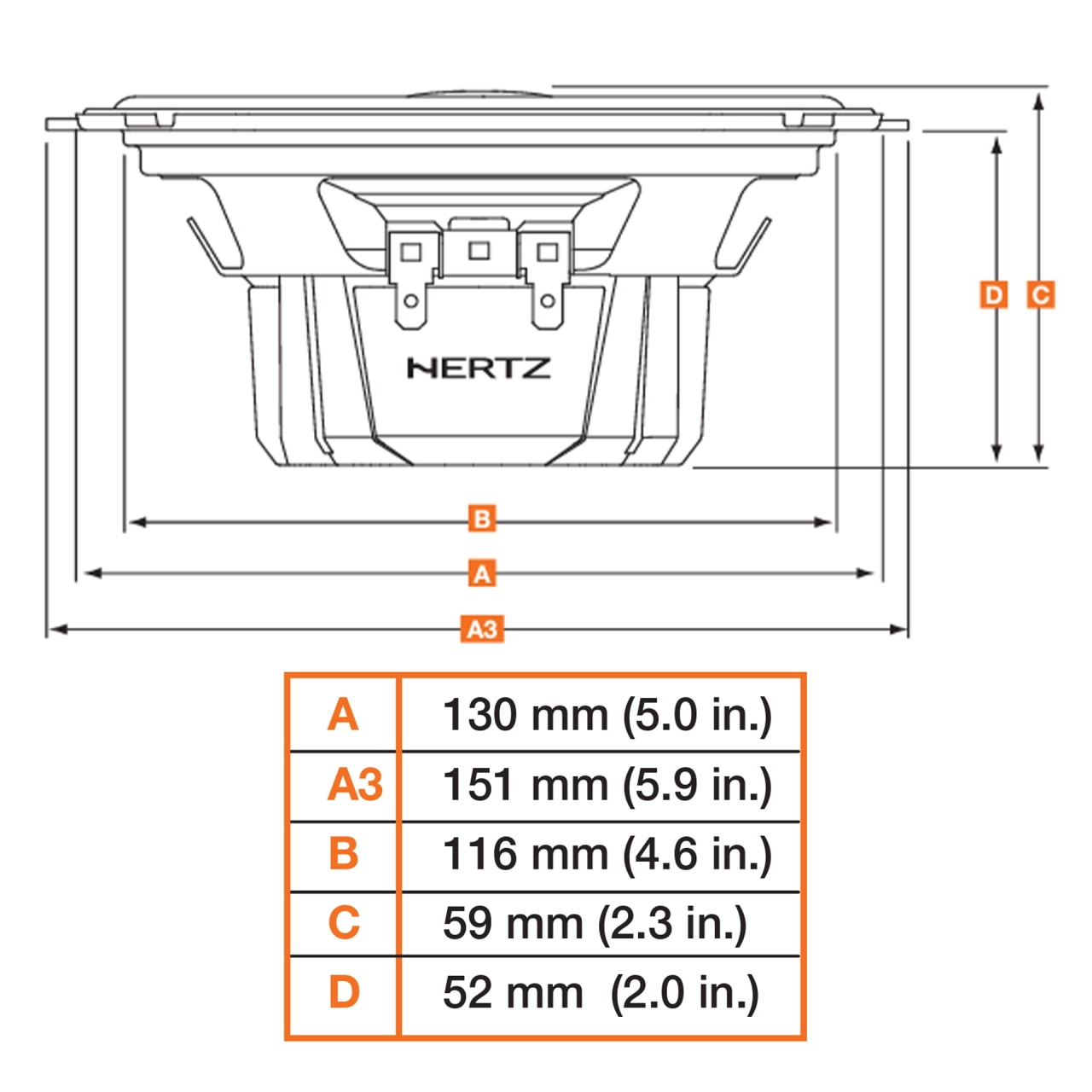 Difuzoare auto Hertz Dieci DCX 130.3, set coaxial 2 căi, 130mm, 40W RMS, 4Ω, 2 difuzoare [4]