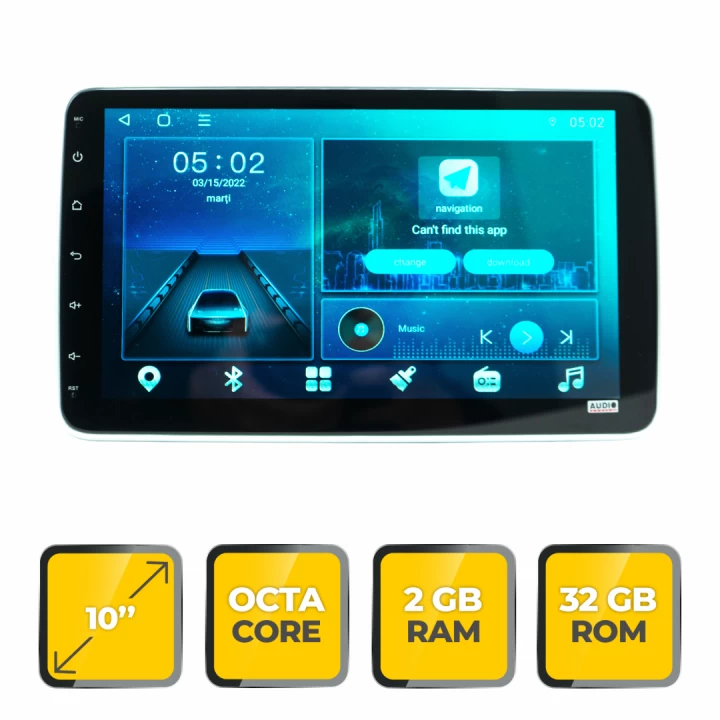 Navigatie Audiosystem universala 10", 2GB Ram, 32GB,2 DIN, 8 core, Android 10.0, 4G Sim [1]
