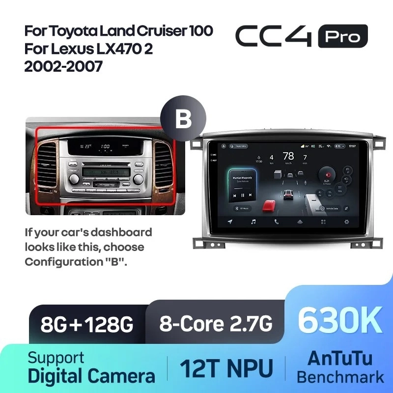 Navigatie Auto cu Asistenta AI Teyes CC4 PRO Toyota Land Cruiser LC J100 2002-2007 8+128GB 10.36" QLED, Android 13, 5G, 7.1 DSP, CarPlay [11]