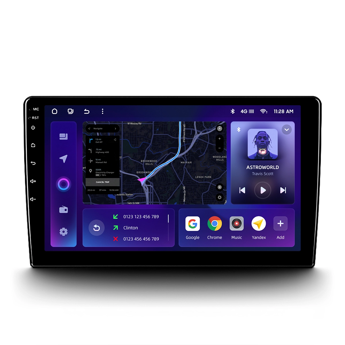 Navigatie Auto MOSS M2 4+32GB 10" IPS Octa-core 1.6Ghz, Android 4G Bluetooth 5.1 DSP [1]