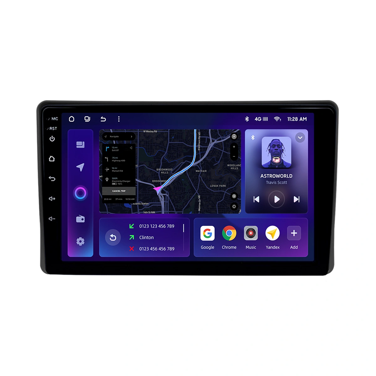 Navigatie Auto MOSS M2 Fiat Panda 2003-2012 4+64GB 9" IPS Octa-core 1.6Ghz, Android 4G Bluetooth 5.1 DSP [1]