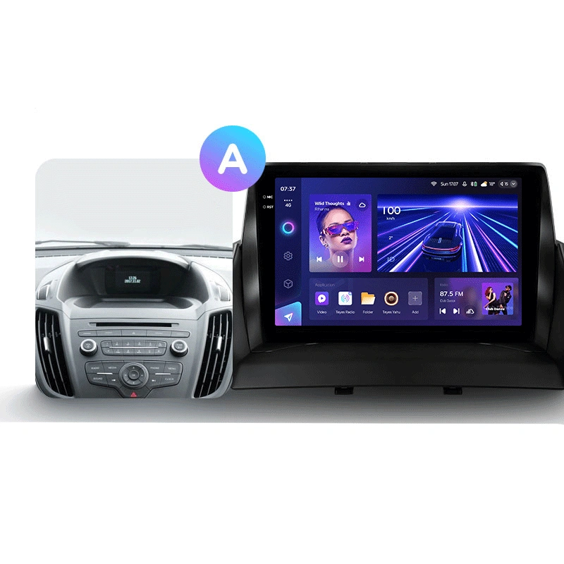 Navigatie Auto MOSS M2 Ford Kuga 2013-2019 4+32GB 9" IPS Octa-core 1.6Ghz, Android 4G Bluetooth 5.1 DSP [6]