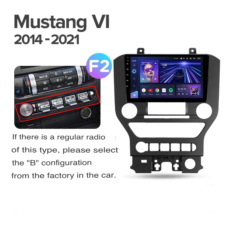 Navigatie Auto MOSS M2 Ford Mustang 6 2015-2023 4+64GB 9" IPS Octa-core 1.6Ghz, Android 4G Bluetooth 5.1 DSP [7]