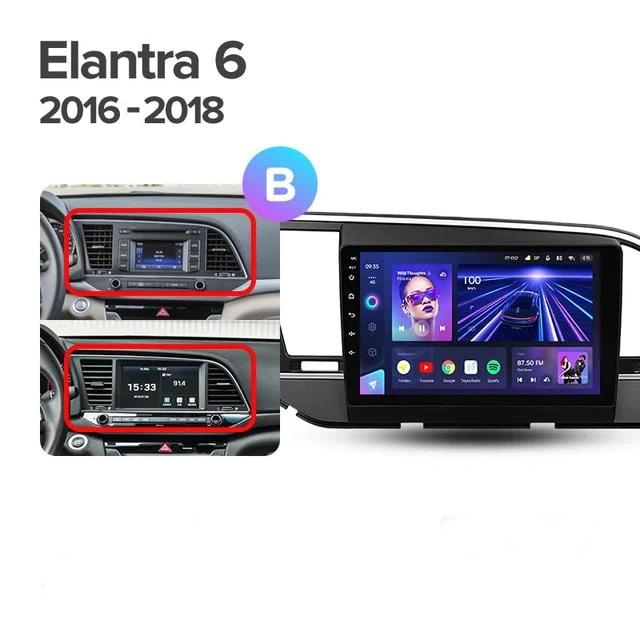 Navigatie Auto MOSS M2 Hyundai Elantra 6 2015-2018 4+64GB 9" IPS Octa-core 1.6Ghz, Android 4G Bluetooth 5.1 DSP [7]