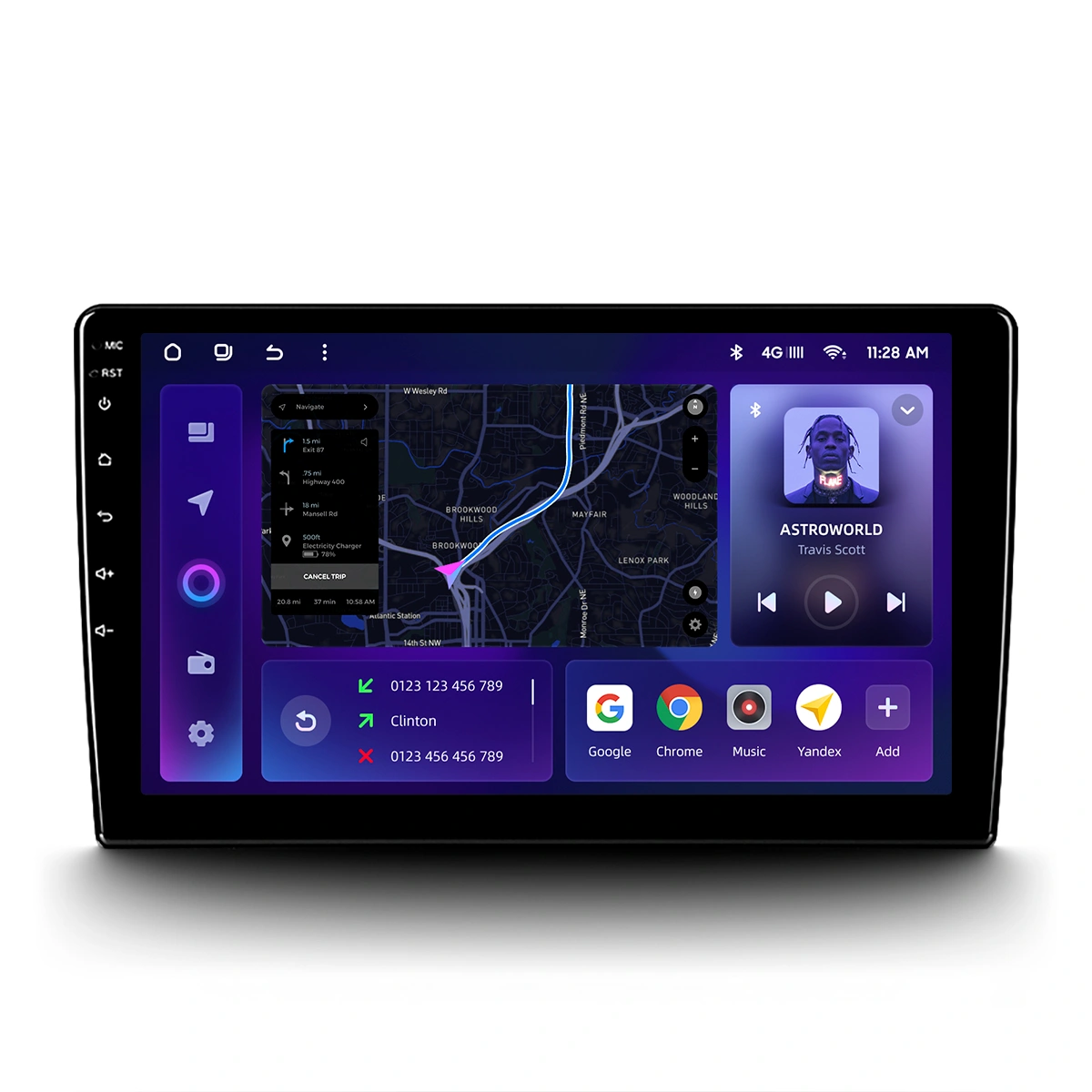Navigatie Auto MOSS M2 Jeep Compass 1 2006-2010 4+32GB 10" IPS Octa-core 1.6Ghz, Android 4G Bluetooth 5.1 DSP [3]