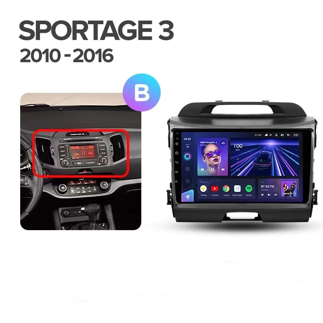 Navigatie Auto MOSS M2 Kia Sportage 3 2010-2016 4+64GB 9" IPS Octa-core 1.6Ghz, Android 4G Bluetooth 5.1 DSP [7]