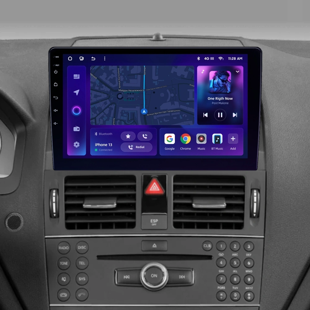 Navigatie Auto MOSS M2 Mercedes-Benz C Class W204 2008-2011 4+64GB 9" IPS Octa-core 1.6Ghz, Android 4G Bluetooth 5.1 DSP [2]