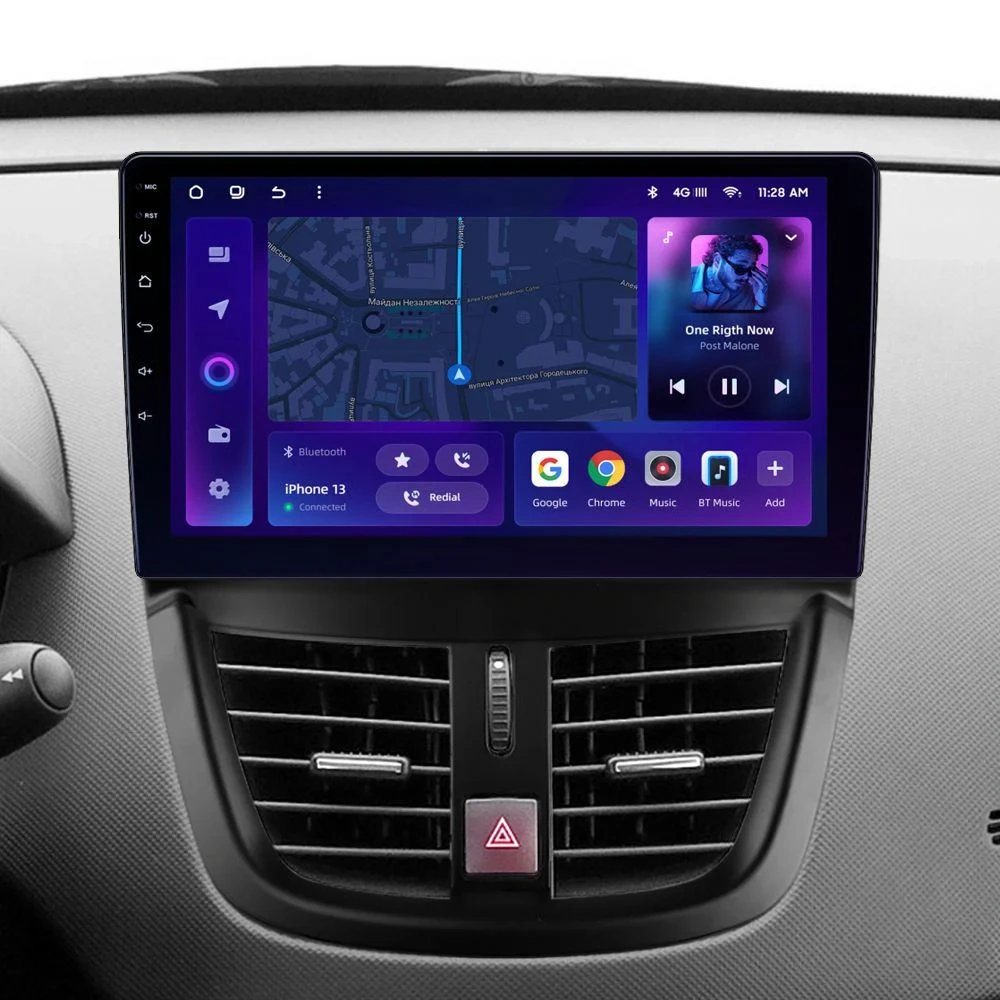 Navigatie Auto MOSS M2 Peugeot 207 2006-2015 4+64GB 9" IPS Octa-core 1.6Ghz, Android 4G Bluetooth 5.1 DSP [2]