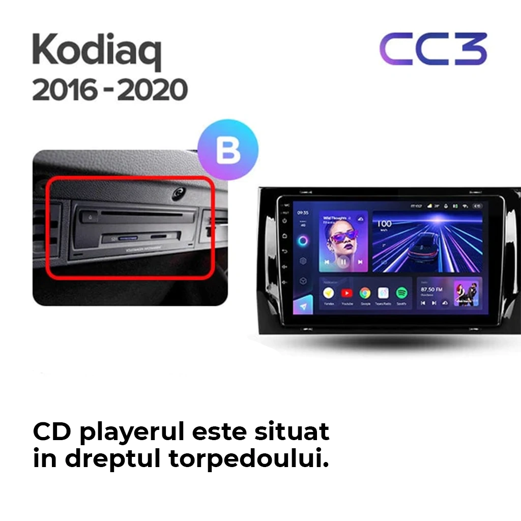 Navigatie Auto MOSS M2 Skoda Kodiaq 2017-2021 4+64GB 9" IPS Octa-core 1.6Ghz, Android 4G Bluetooth 5.1 DSP [7]