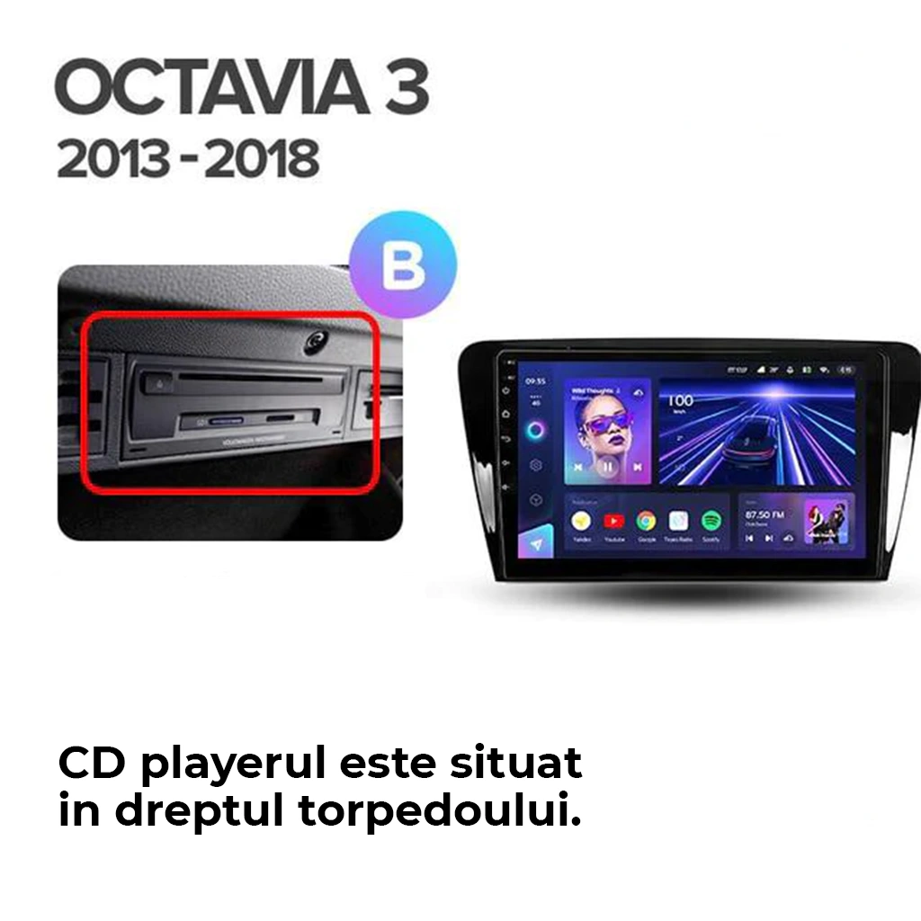 Navigatie Auto MOSS M2 Skoda Octavia 3 2013-2018 4+64GB 10" IPS Octa-core 1.6Ghz, Android 4G Bluetooth 5.1 DSP [7]