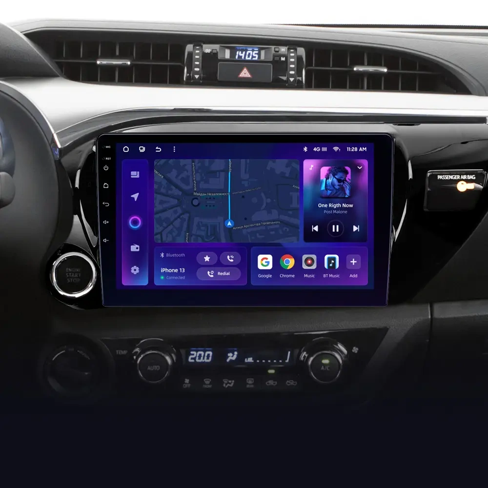 Navigatie Auto MOSS M2 Toyota Hilux 2015-2020 4+64GB 10" IPS Octa-core 1.6Ghz, Android 4G Bluetooth 5.1 DSP [2]