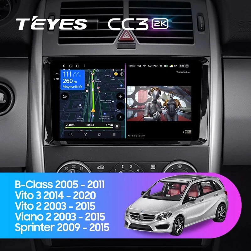Navigatie Auto Teyes CC2 Plus Mercedes-Benz Viano 2 2003-2015 4+32GB 7" QLED Octa-core 1.8Ghz, Android 4G Bluetooth 5.1 DSP [2]
