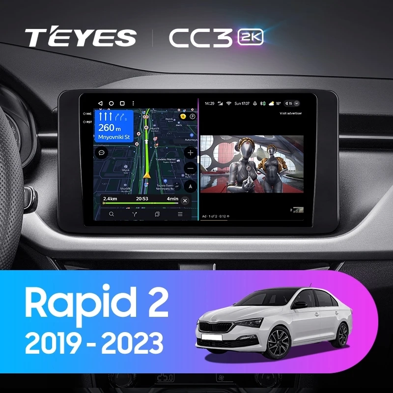 Navigatie Auto Teyes CC2L Skoda Rapid 2 2019-2023 2+32GB 10.2" IPS Octa-core 1.8Ghz, Android 4G Bluetooth 5.1 DSP [2]