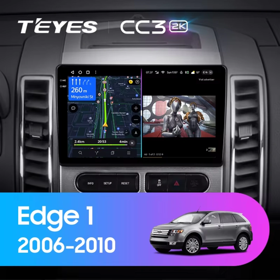 Navigatie Auto Teyes CC3 2K 360° Ford Edge 1 2007-2014 6+128GB 10.36" QLED Octa-core 2Ghz, Android 4G Bluetooth 5.1 DSP [2]