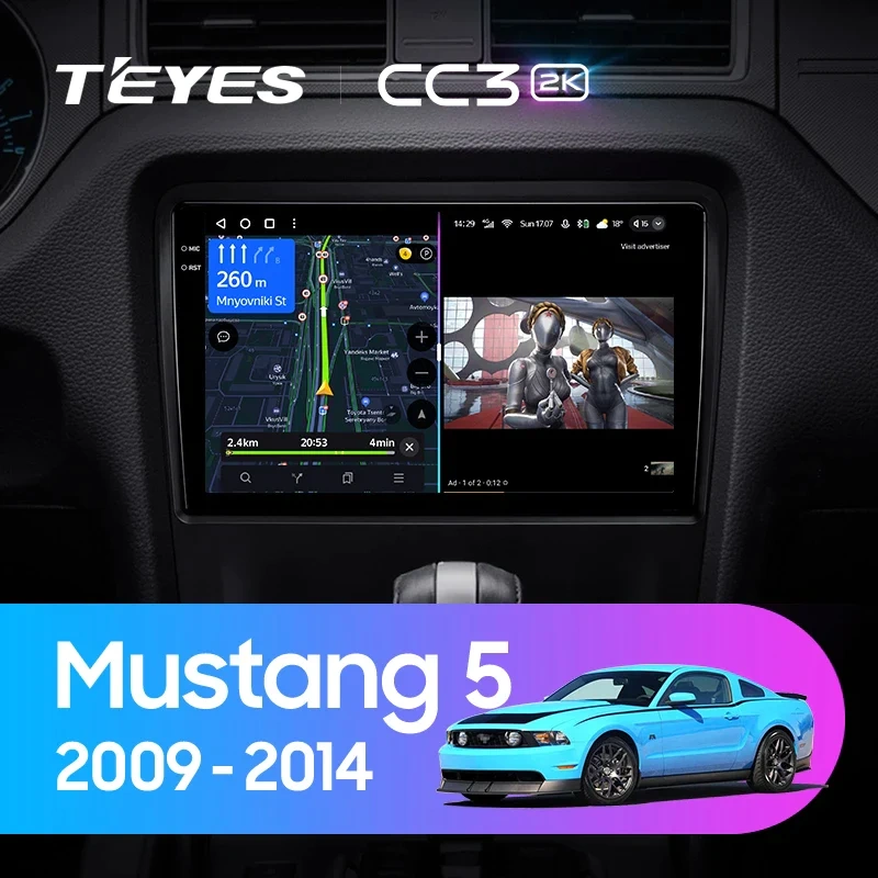 Navigatie Auto Teyes CC3 2K 360° Ford Mustang 5 2005-2014 6+128GB 10.36" QLED Octa-core 2Ghz, Android 4G Bluetooth 5.1 DSP [2]