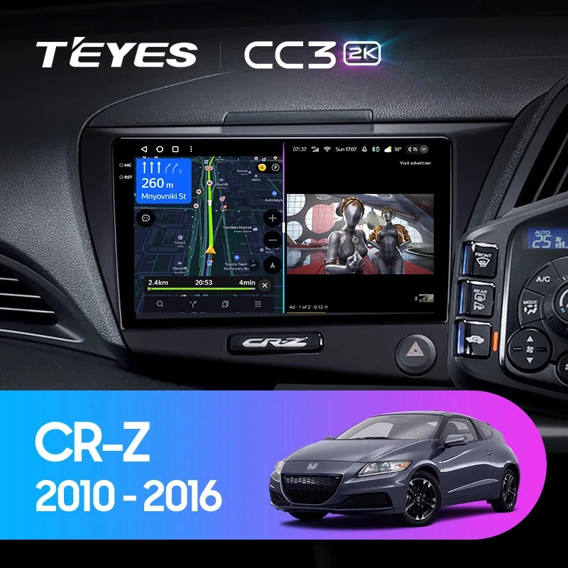 Navigatie Auto Teyes CC3 2K 360° Honda CR-Z 2010-2014 6+128GB 9.5" QLED Octa-core 2Ghz, Android 4G Bluetooth 5.1 DSP [2]