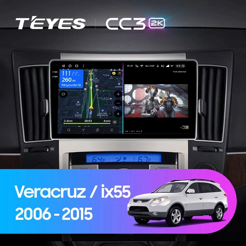 Navigatie Auto Teyes CC3 2K 360° Hyundai ix55 2006-2015 6+128GB 9.5" QLED Octa-core 2Ghz, Android 4G Bluetooth 5.1 DSP [2]