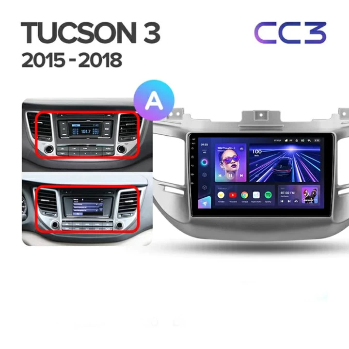 Navigatie Auto Teyes CC3 2K 360° Hyundai Tucson 3 2015-2018 6+128GB 9.5" QLED Octa-core 2Ghz, Android 4G Bluetooth 5.1 DSP [3]