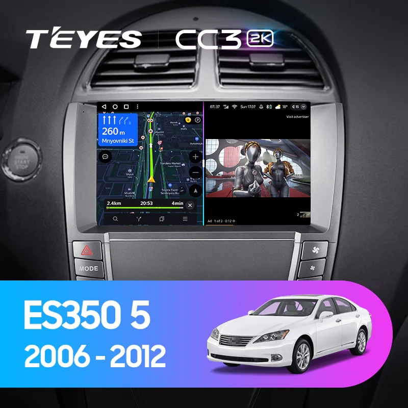 Navigatie Auto Teyes CC3 2K 360° Lexus ES 2006-2012 6+128GB 9.5" QLED Octa-core 2Ghz, Android 4G Bluetooth 5.1 DSP [2]