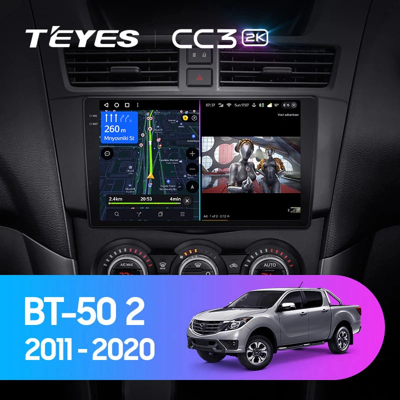 Navigatie Auto Teyes CC3 2K 360° Mazda BT-50 2011-2020 6+128GB 9.5" QLED Octa-core 2Ghz, Android 4G Bluetooth 5.1 DSP [2]