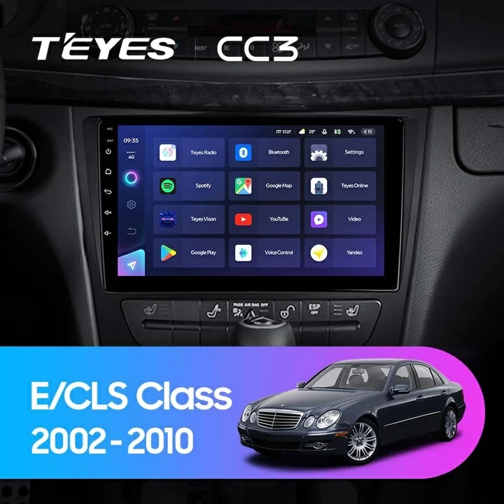 Navigatie Auto Teyes CC3 2K 360 Mercedes-Benz E Class W211 2002-2009 6+128GB 9.5" QLED Octa-core 2Ghz Android 4G Bluetooth 5.1 DSP [2]