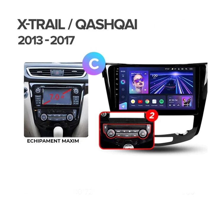 Navigatie Auto Teyes CC3 2K 360° Nissan Qashqai 2 J11 2013-2017 6+128GB 10.36" QLED Octa-core 2Ghz, Android 4G Bluetooth 5.1 DSP [3]