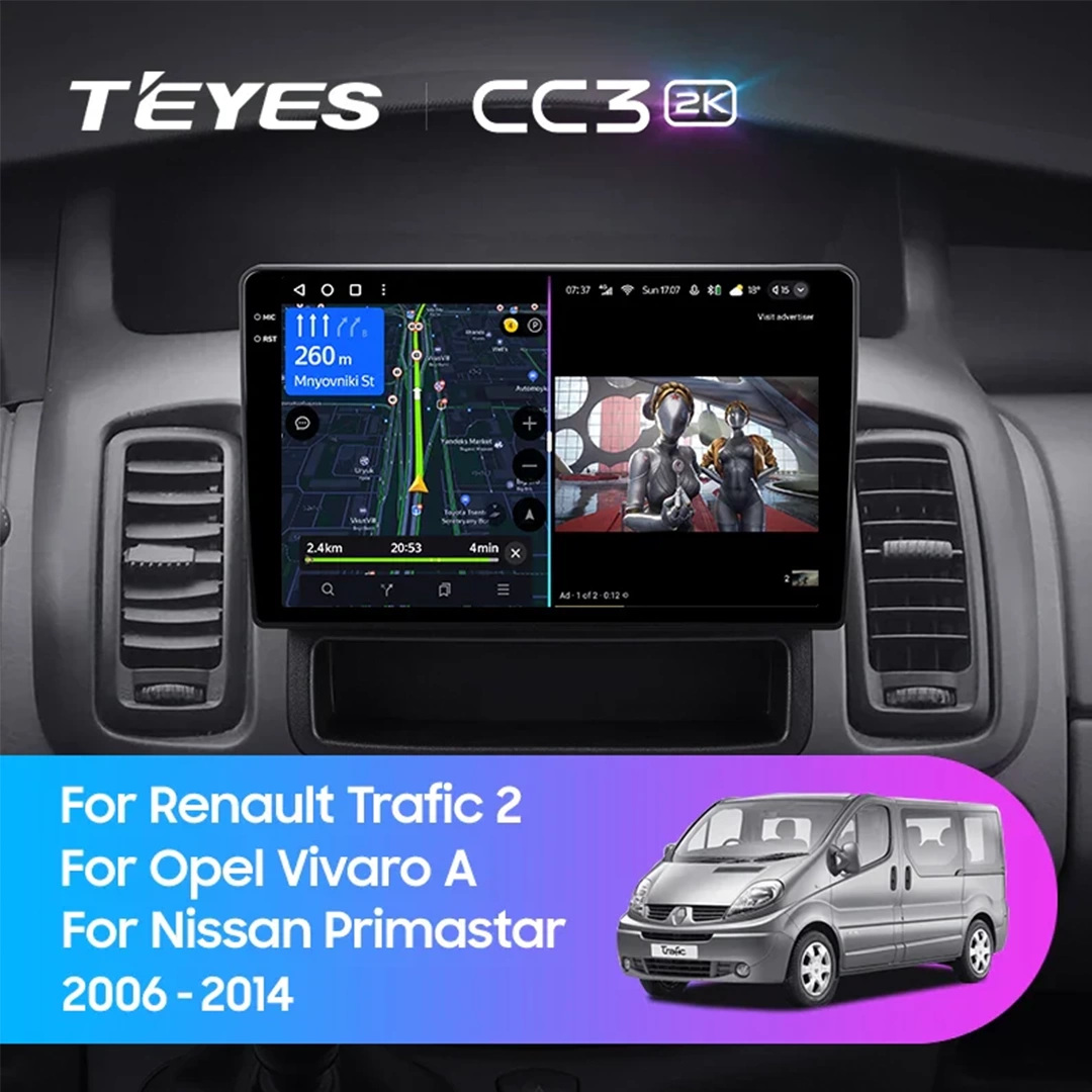 Navigatie Auto Teyes CC3 2K 360° Renault Trafic 2 2001-2014 6+128GB 10.36" QLED Octa-core 2Ghz, Android 4G Bluetooth 5.1 DSP [2]