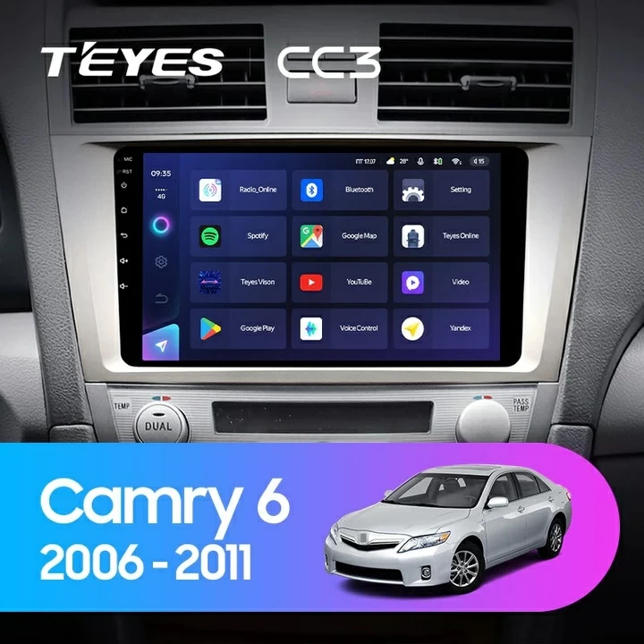 Navigatie Auto Teyes CC3 2K 360° Toyota Camry 6 2006-2011 6+128GB 9.5" QLED Octa-core 2Ghz, Android 4G Bluetooth 5.1 DSP [2]