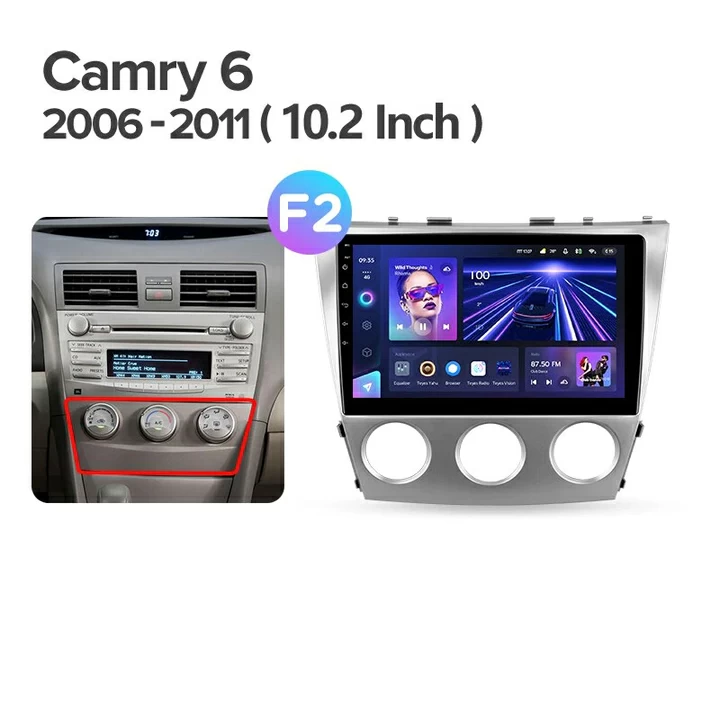 Navigatie Auto Teyes CC3 2K 360° Toyota Camry 6 2006-2011 6+128GB 9.5" QLED Octa-core 2Ghz, Android 4G Bluetooth 5.1 DSP [5]