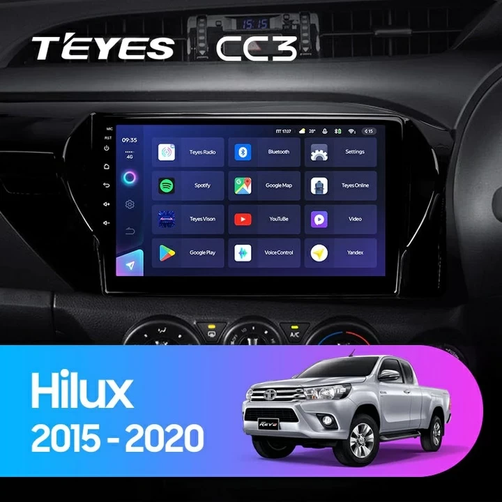 Navigatie Auto Teyes CC3 2K 360° Toyota Hilux 2015-2020 6+128GB 10.36" QLED Octa-core 2Ghz, Android 4G Bluetooth 5.1 DSP [2]