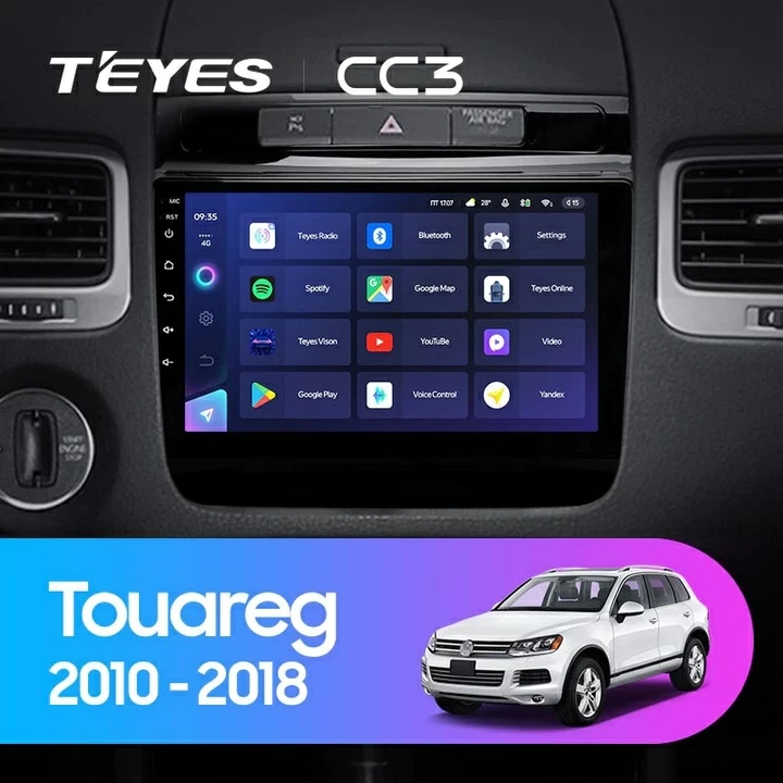 Navigatie Auto Teyes CC3 2K 360° Volkswagen Touareg 2 2010-2018 6+128GB 9.5" QLED Octa-core 2Ghz, Android 4G Bluetooth 5.1 DSP [2]