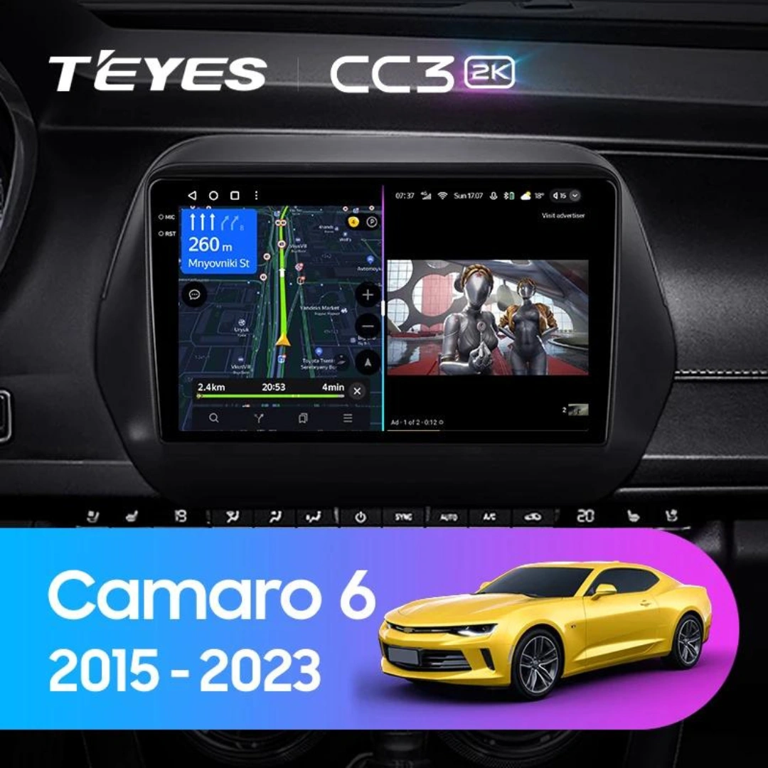 Navigatie Auto Teyes CC3 2K Chevrolet Camaro 2016-2024 6+128GB 9.5" QLED Octa-core 2Ghz, Android 4G Bluetooth 5.1 DSP [2]