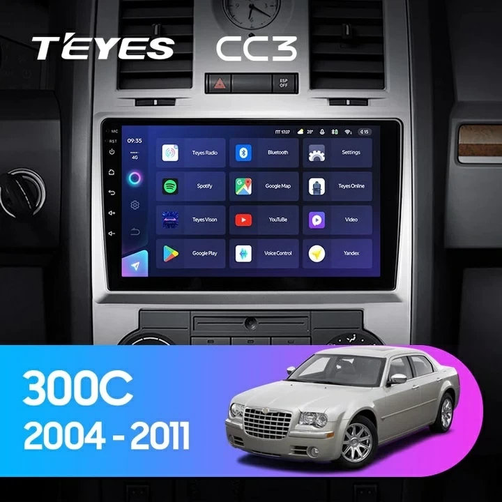 Navigatie Auto Teyes CC3 2K Chrysler 300C 2004-2011 4+64GB 9.5" QLED Octa-core 2Ghz, Android 4G Bluetooth 5.1 DSP [2]