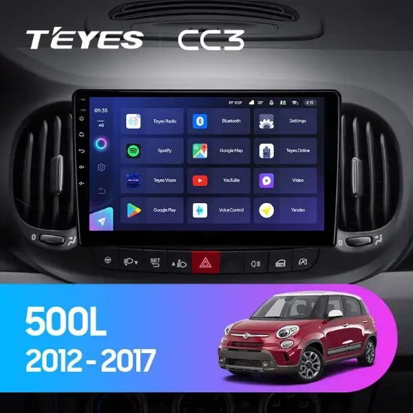 Navigatie Auto Teyes CC3 2K Fiat 500 L 2012-2018 4+32GB 10.36" QLED Octa-core 2Ghz, Android 4G Bluetooth 5.1 DSP [2]